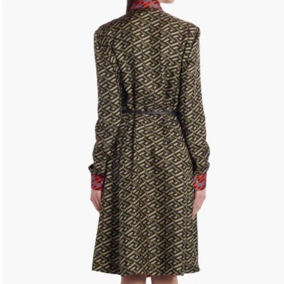 ⭐️⭐️⭐️SOLD ⭐️⭐️⭐️VERSACE La Greca Monogram Print Long sleeve silk shirt dress - Picture 4 of 17